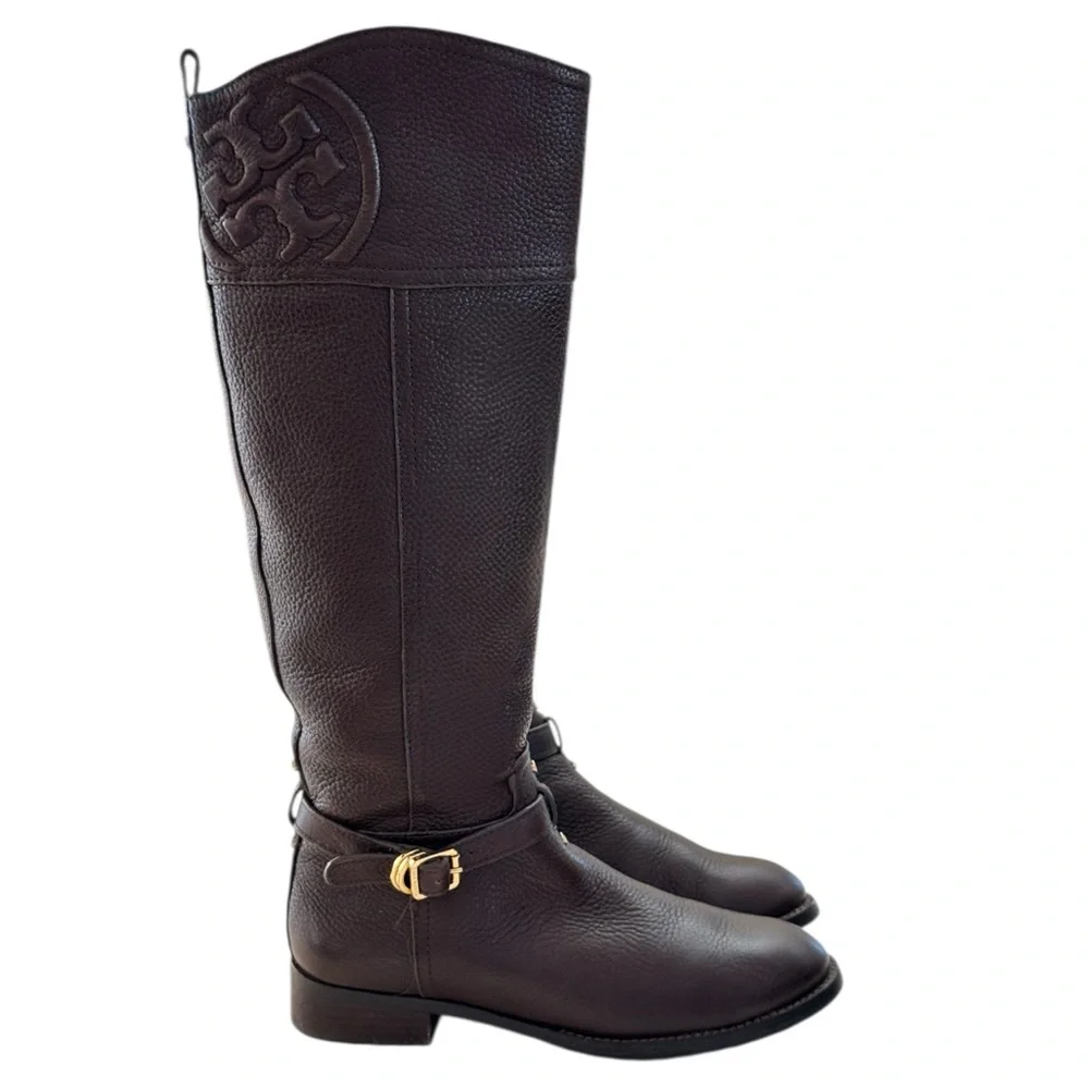 Tory Burch Marlene Logo Riding Boots